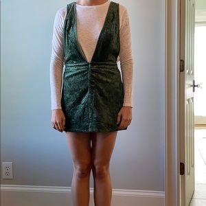 Green suede minidress